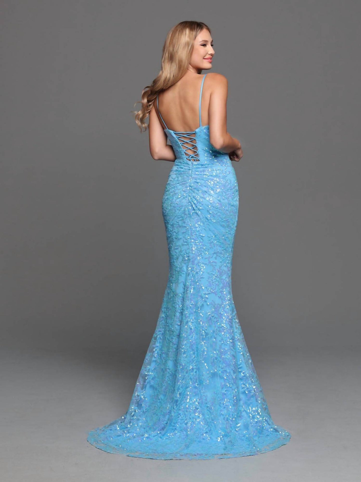 Long Fitted Sequin Prom Dress