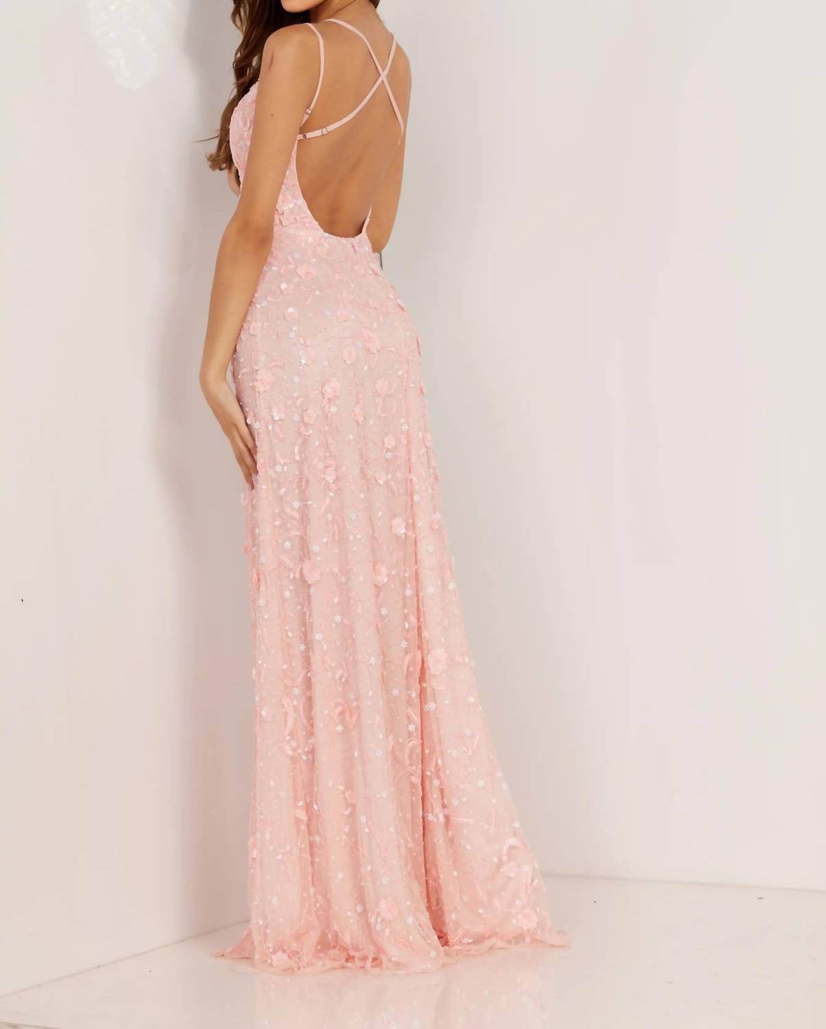 Strappy Back Double Strap Formal Gown